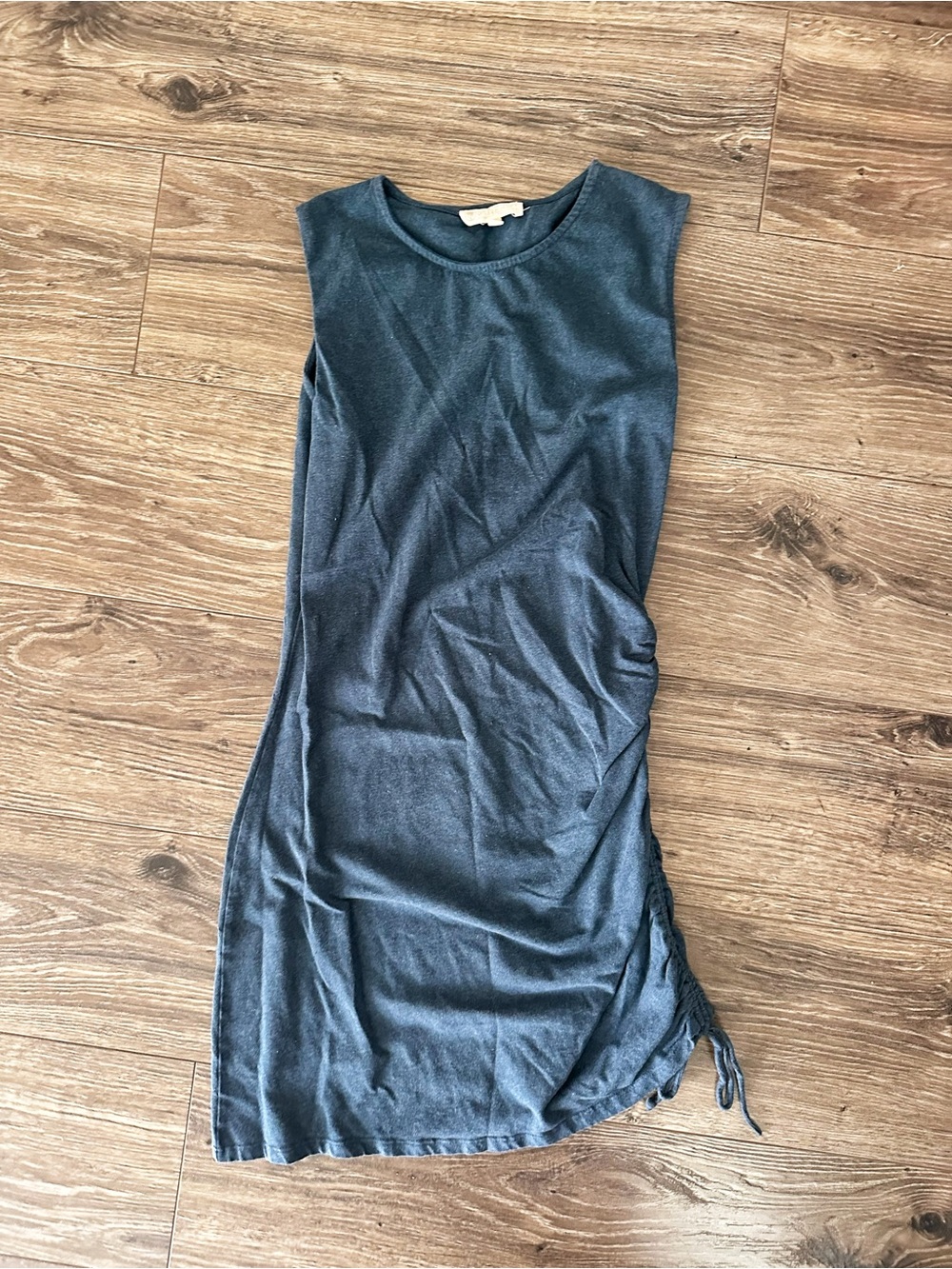 Synergy Organic Clothing Sleeveless Slate Blue Dress with Side Tie